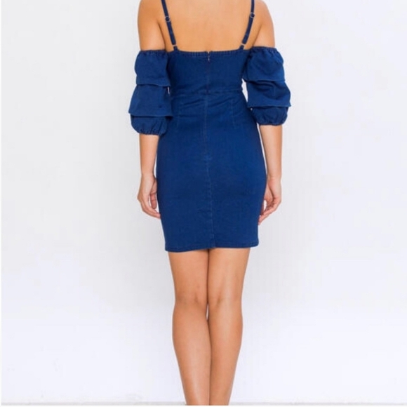 Jealous Tomato Denim Off-Shoulder Dress - Picture 2 of 12